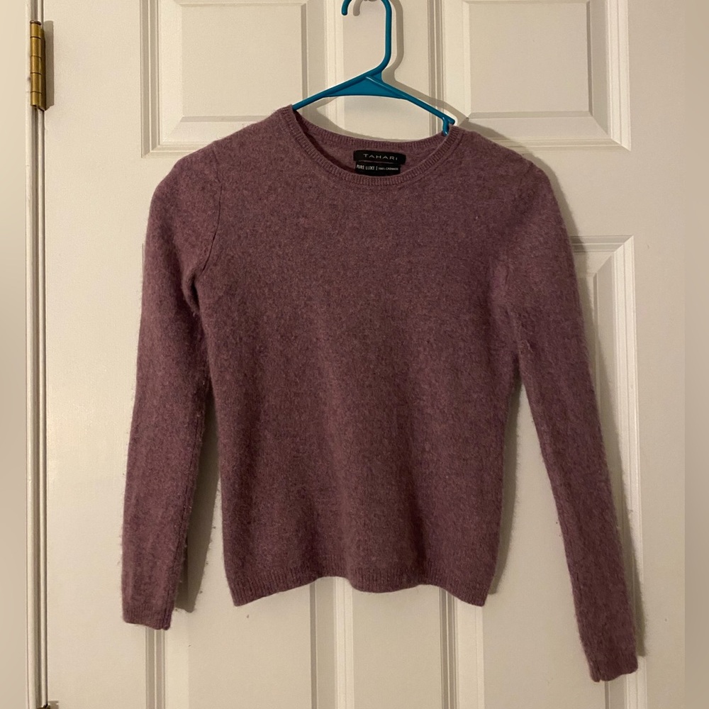 Purple TAHARI 100% Cashmere Sweater. Size XS.
